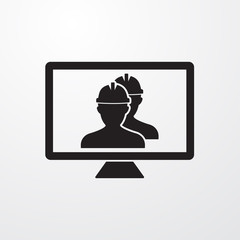 Online worker icon for web and mobile