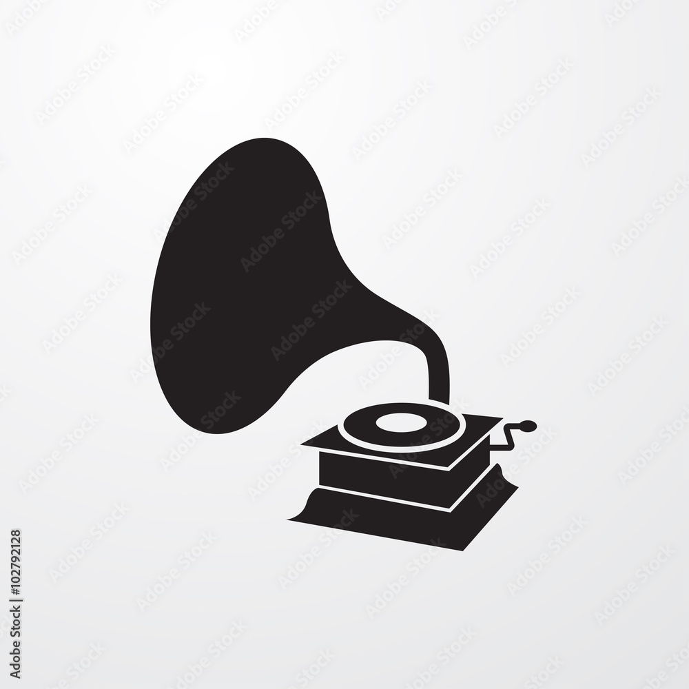 Poster gramophone icon