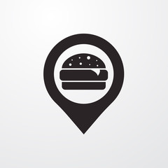 Fast food with pin icon