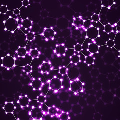 Molecule DNA glowing. Abstract background