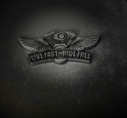 Live Hard - Ride Free - Emblem Moto.jpg - obrazy, fototapety, plakaty