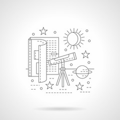 Astronomy lessons detail line vector icon