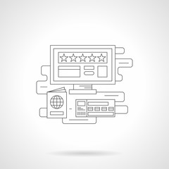 Online booking detail line vector icon