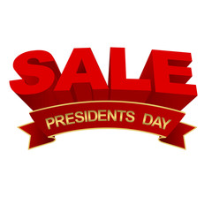 presidents day sale with red ribbon