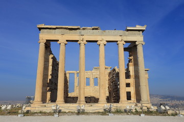 Fototapeta premium The Erechtheum at the Acropolis in Athens, Greece
