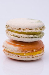 french sweet delicacy, macaroons variety closeup