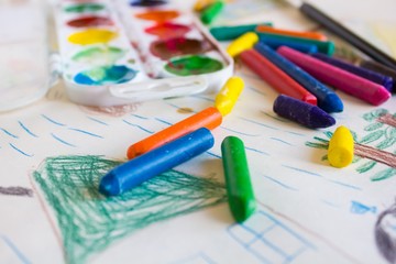 Multi-colored wax pencils