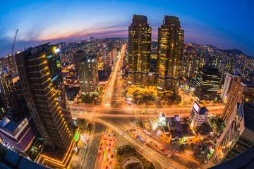 Korea , Night traffic speeds in Seoul,Korea.