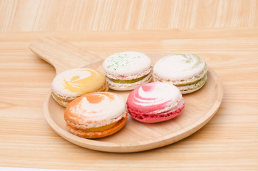 french sweet delicacy, macaroons variety closeup