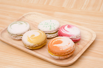 french sweet delicacy, macaroons variety closeup
