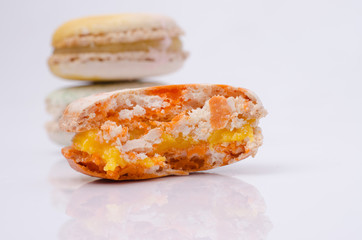 french sweet delicacy, macaroons variety closeup