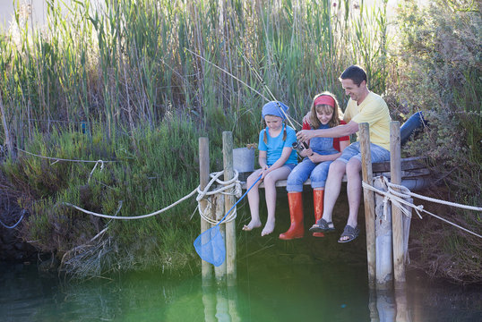 Family Day Out Learning Fishing