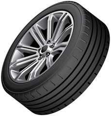 Obraz premium Alloy wheel with low-profile tire