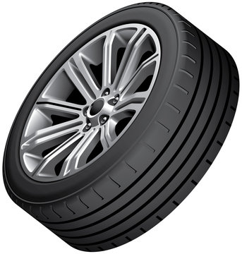 Alloy wheel with low-profile tire
