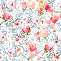 watercolor floral pattern - 102800323