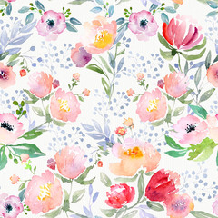 watercolor floral pattern - 102800353