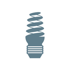 Stylized icon of light bulb on white background