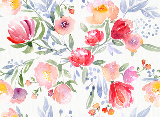 Fototapeta premium watercolor floral pattern