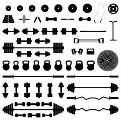 A set of sports equipment, vector illustration.