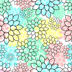Foto op Aluminium Cute beautiful floral seamless pattern. Texture, textile, background © dinarachernaya