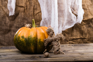 Halloween doll with pumpkin