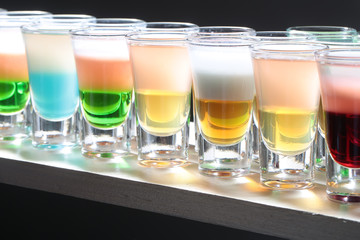 Variety of tasty shots