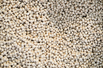 Beans in market stall container 