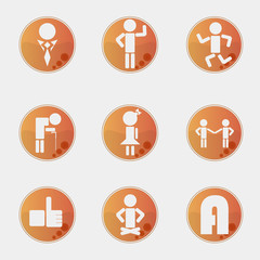 Set creative template icon with a people for a web site. Vector illustration. 