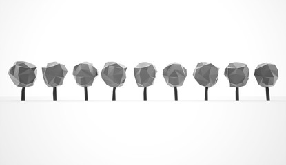 Abstract trees concept rendered on white background isolated