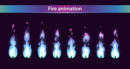 Blue fire animation sprites