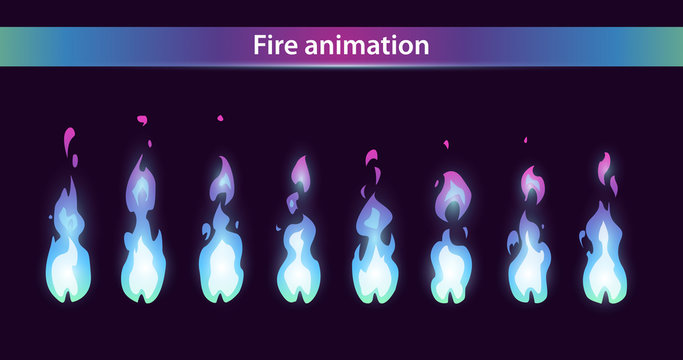 Blue Fire Animation Sprites
