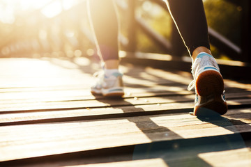 Female jogger exercising outdoors