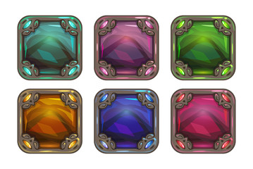 Cartoon app icon backgrounds set