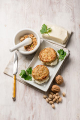 potatoes sandwich with soft cheese