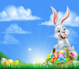 Cartoon Easter Bunny Background