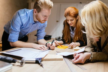 Team working on project together