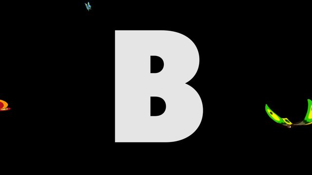 Letter B and Butterfly (background)
Animated animal alphabet. HD footage with alpha channel. Animal in a background of letter