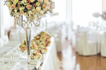 Beautiful wedding tables and roses