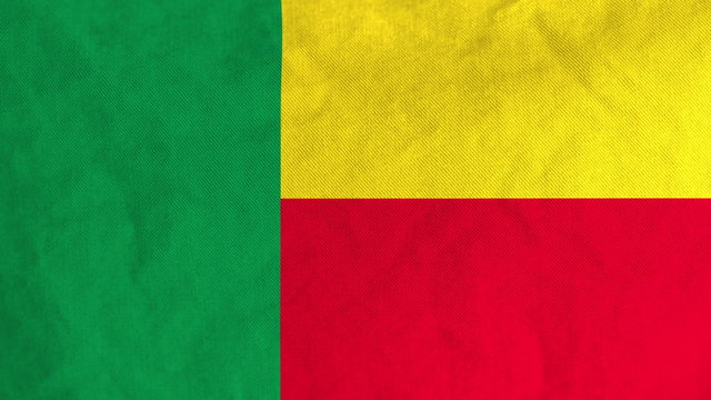 Beninese flag waving in the wind (full frame footage in 4K UHD resolution).