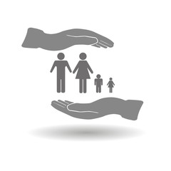 life insurance for the entire family, hands - a symbol of insurance