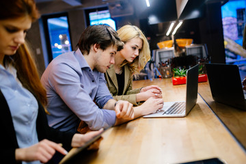 Business people bonding in cafe