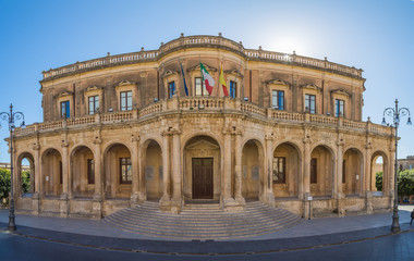 Fototapeta na wymiar Noto in Sicily, Italy. Built in the style of the Sicilian Baroque. 