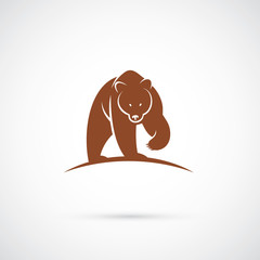 Obraz premium Grizzly bear label 