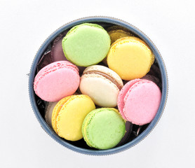 popular French dessert macarons in a box