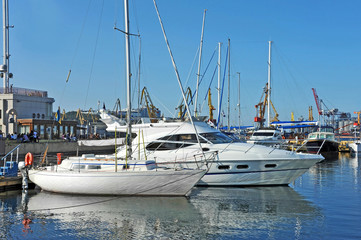 Motor yacht in jetty