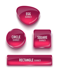 Set of glass banners for your design.