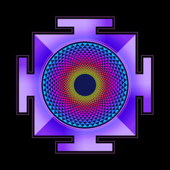 colored Sahasrara yantra illustration.