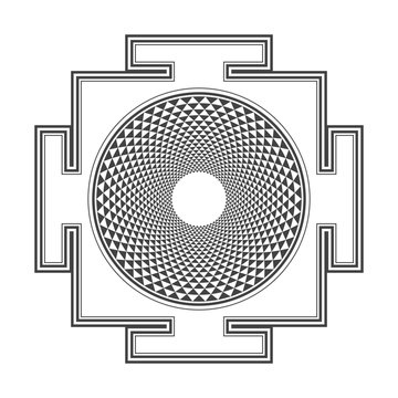 recommend clip art: monocrome outline Sahasrara yantra illustration.