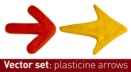 Set of plasticine arrows for your design.