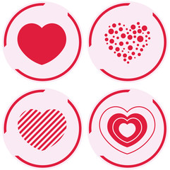 sign of the heart means love/ set vector icons of abstract hearts love
